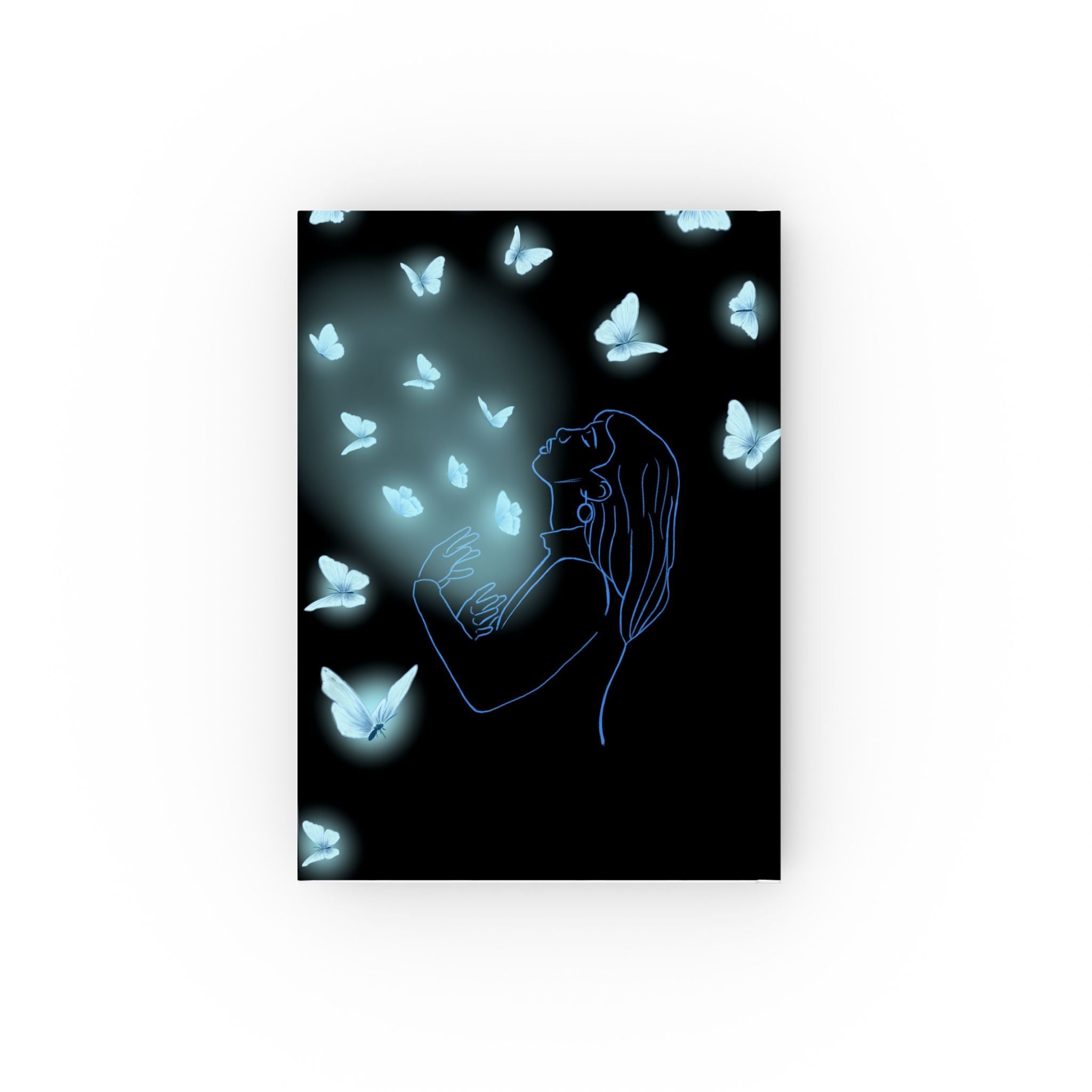 “I’m Not Here to Fit In, I’m Here to Create” — Hardback Magical Notebook with glowing butterflies, gallery position 1