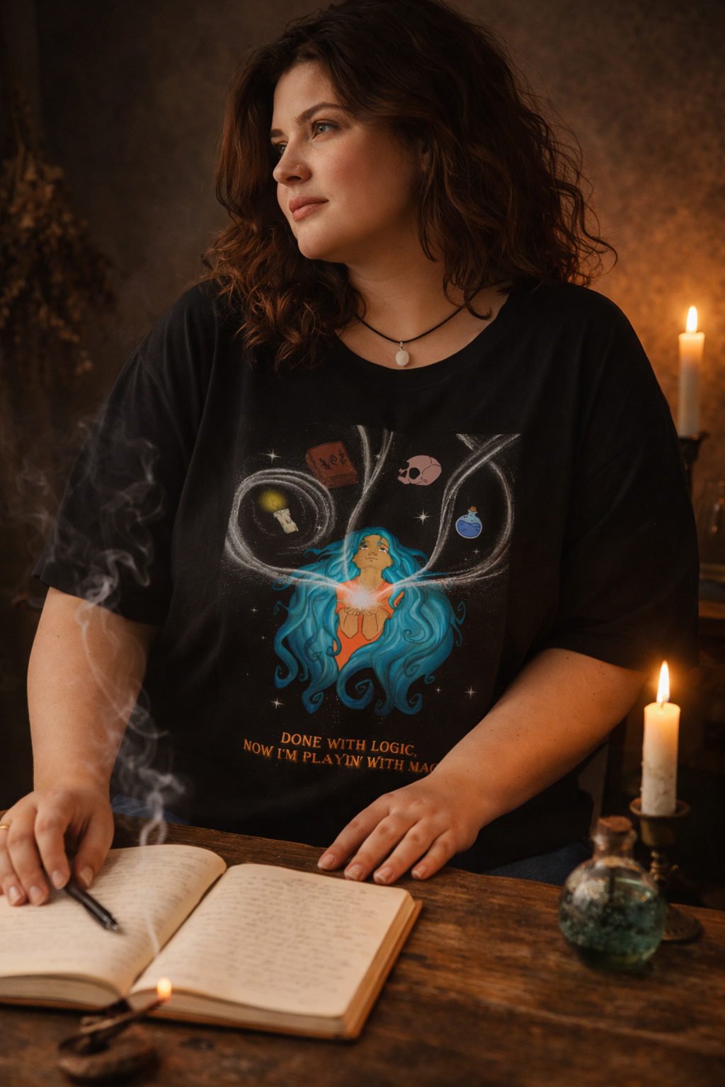 "Done with logic, now I'm playin with magic" - Mystical Tee-shirt